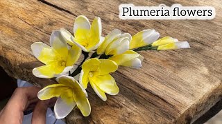 DIY Plumeria ribbon flowershow to make beautiful satin ribbon flowers easily [upl. by Howlond802]