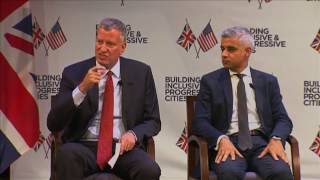 Mayor de Blasio Speaks at Building Inclusive Cities conversation with London Mayor Sadiq Khan [upl. by Gabriela306]