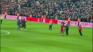 Liverpool fans players amp Klopp celebrate smashing Man U 70 [upl. by Idnim]