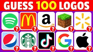 Guess the Logo in 3 Seconds  100 Famous Logos  Logo Quiz 2023 [upl. by Atiner]