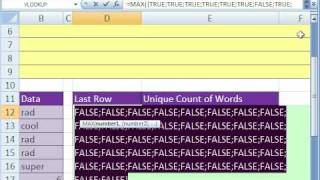 Excel Magic Trick 293 Dynamic Count Unique Words In Column [upl. by Andrej153]