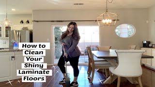 How to Clean your Shiny Laminate Floors Swiffer Hack for Laminate Floors [upl. by Beckie]