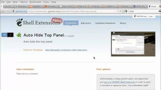 Auto Hide Top Panel In Gnome 3 [upl. by Taddeo]