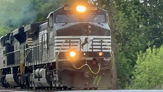 NS 9438 leads NS 65E through Manville NJ with an amazing P5 horn 4262023 [upl. by Ahsenar27]