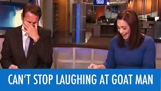 News Anchors Cant Stop Laughing At Goat Man [upl. by Vachell]