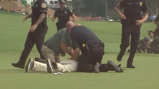 Protesters Storm Golf Course During Travelers Championship Game [upl. by Tompkins66]