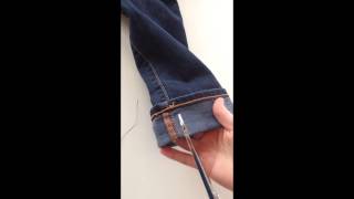 How To Hem Jeans Keeping The Orignal Hem [upl. by Lenahc]