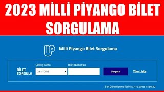 2023 MİLLİ PİYANGO BİLET SORGULAMA [upl. by Sheridan]