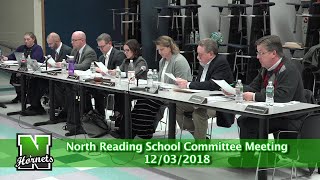 North Reading School Committee Meeting 120318 [upl. by Paris]