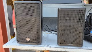 QSC CP8 vs Yamaha DBR10 Outside Vocals amp Guitar Turned Up a Little at 15 Yards Part 1 of 2 [upl. by Aneerak]