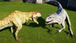 GIGANOTOSAURUS MAX Vs IREXTREXSPINOSAURUSINDORAPTORALLOSAURUS  Jurassic World Evolution [upl. by Namhcan]