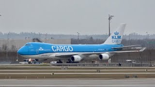 KLM Cargo Boeing 747406FERSCD PHCKA arrival at Munich Airport [upl. by Soloman465]