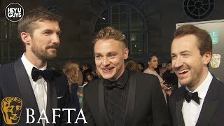 Ben Hardy Gwilym Lee amp Joseph Mazzello on Rami Malek amp Bohemian Rhapsody at the BAFTAs [upl. by Kendry]