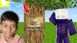 TROLLING MY BROTHER using TINY MOD in MINECRAFT🤣 [upl. by Sudnor]