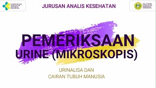 PEMERIKSAAN MIKROSKOPIS URINE  URINALISA DAN CAIRAN TUBUH [upl. by Bobbee233]