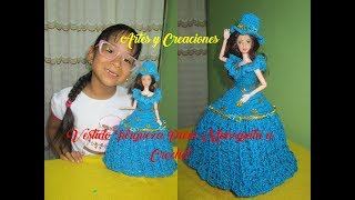 VESTIDO TURQUEZA PARA MUÑEQUITA A CROCHET [upl. by Varney]