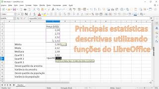 Estatísticas descritivas com libreoffice [upl. by Errised617]