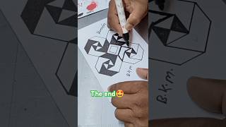 3d drawing on paper for beginner shortart shortsviral shortfeed shortvideo [upl. by Guadalupe]