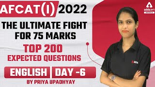 AFCAT 1 2022  AFCAT English Preparation 2022  Top 200 Expected Questions 6 [upl. by Caz179]