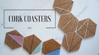 DIY Hexagon Cork Coasters  MINIMALISTA [upl. by Eileek67]