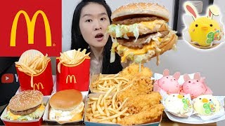 MCDONALDS FEAST Big Mac Crunchy Fish N Chips Easter Cakes amp FiletOFish  Mukbang Eating Show [upl. by Nnylyrehc191]