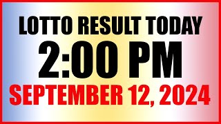 Lotto Result Today 2pm September 12 2024 Swertres Ez2 Pcso [upl. by Eelrahs]