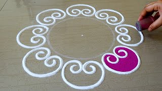 Easy amp Big Rangoli Design For Festivals  2021 Rangoli Designs  Festival Kolam Designs  Muggulu [upl. by Berte]