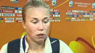 VM 2011 Sara Larsson utsedd till matchens spelare [upl. by Ahsinik513]