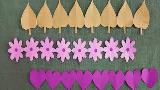 Easy decorative paper chain ideas  DIY Paper cutting decorations  Bulletin board borders [upl. by Redep969]