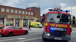 NEAR MISS Preston Fire station Double turnout  Lancashire Fire and Rescue Service [upl. by Yeloc]