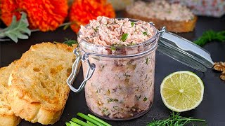 Rillettes de saumon  Tartinade délicieuse  Recette rapide [upl. by Refitsirhc]