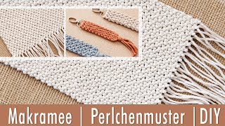 Makramee Perlenmuster  1 Knoten 2 Muster mit dem Rippenknoten  DIY Anleitung [upl. by Foscalina413]