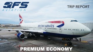 TRIP REPORT  British Airways  747 400  New York JFK to London LHR  Premium Economy [upl. by Suoicserp]