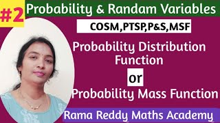 JNTUH  PMF  Discrete Probability Distribution  Probability Mass Function Rama ReddyMathsAcademy [upl. by Ramonda]