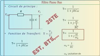 Filtre Passe Bas Passif Cours et Exercice dapplication [upl. by Laamak]