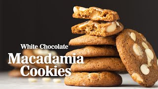 Super Easy Homemade White Chocolate Macadamia Cookies [upl. by Ellevehs]