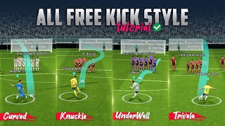 All Types of Free Kick in eFootball 2024 Mobile  Tutorial [upl. by Finella372]