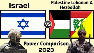 Israel vs Palestine Lebanon and Hezbollah Military Power Comparison 2023  World military power [upl. by Jaal]