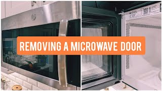 How to Remove a Microwave Door GE [upl. by Adnylg528]