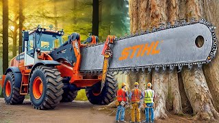 Extreme Dangerous Fastest Big Chainsaw Cutting Tree Machines  Monster Stump Removal Excavator 45 [upl. by Amand]