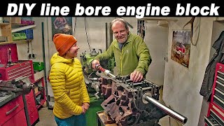 DIY line bore diesel engine block  Ford Lion TDV6  Land Rover Discovery 3 [upl. by Lubow]