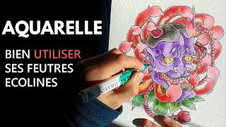 Comment bien se servir des feutres aquarelle ECOLINES BRUSH PEN [upl. by Hsirrehc]