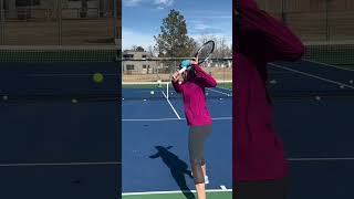 Tennis Backhand Slice Square up the racket face Link to full tutorial below [upl. by Kirbee710]