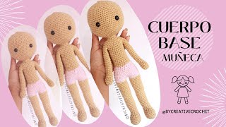 Cuerpo Base Muñeca Amigurumi 🥰💕 Tutorial tejido a crochet [upl. by Ronn]