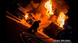 VOLDSOM BRAND I FLERE KØRETØJER VED GLADSAXE [upl. by Simmonds480]