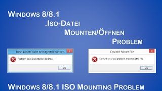 Lösung Windows 88110 Problem Iso Datei öffnen  How to fix Windows 881 ISO mounting problem [upl. by Aivuy]