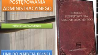 KODEKS POSTĘPOWANIA ADMINISTRACYJNEGO NA MP3  DO SŁUCHANIA  KPA PRAWO  Audiobook [upl. by Siurad]