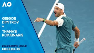 Grigor Dimitrov v Thanasi Kokkinakis Highlights  Australian Open 2024 Second Round [upl. by Leblanc]