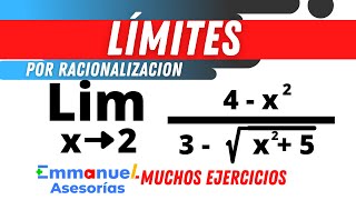 Límites por RACIONALIZACIÓN y FACTORIZACION [upl. by Ardrey]