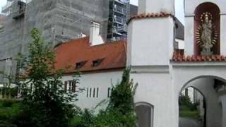 Walking through alley in historic Dillingen Bavaria Germany [upl. by Evette853]